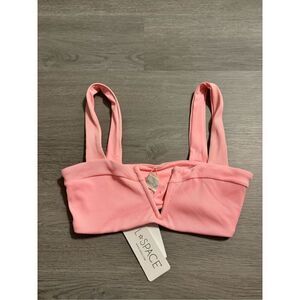 L*Space Light Pink Lee Lee Bikini Top Sz XS NWT